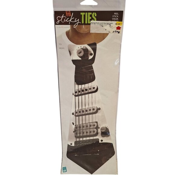 Big Guy Sticky Ties Guitar Fabric Reusable Peel Stick Sticker Tie 11" evREwares - Picture 1 of 8